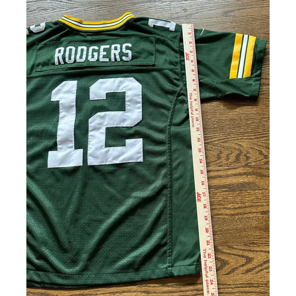 Nike NFL Green Bay Packers Aaron Rodgers 12 Youth Boys Large Football Jersey